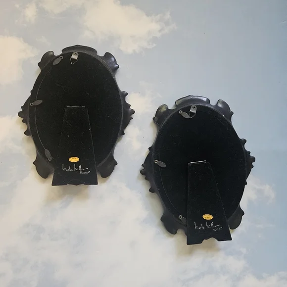 Black Ornate Picture Frames Set Of Two Halloween Gothic Black Ornate Oval Frame - Picture 8 of 12